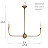 Mayfield 2 Arm Pendant Light in Antiqued Brass