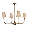 Mayfield 4 Arm Pendant Light in Antiqued Brass