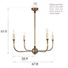 Mayfield 4 Arm Pendant Light in Antiqued Brass