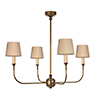 Mayfield 4 Arm Pendant Light in Antiqued Brass