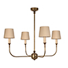 Mayfield 4 Arm Pendant Light in Antiqued Brass