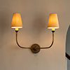 Mayfield 2 Arm Wall Light in Antiqued Brass