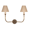 Mayfield 2 Arm Wall Light in Antiqued Brass