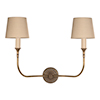 Mayfield 2 Arm Wall Light in Antiqued Brass