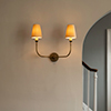 Mayfield 2 Arm Wall Light in Antiqued Brass