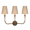 Mayfield 3 Arm Wall Light in Antiqued Brass