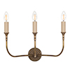 Mayfield 3 Arm Wall Light in Antiqued Brass