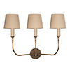 Mayfield 3 Arm Wall Light in Antiqued Brass