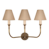 Mayfield 3 Arm Wall Light in Antiqued Brass