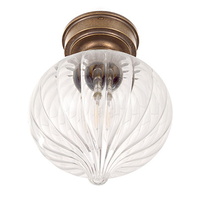 Mia Flush Fitting Ceiling Light in Antiqued Brass