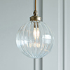 Fulbourn Bathroom Pendant Light in Antiqued Brass