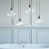 Fulbourn Bathroom Pendant Light in Antiqued Brass