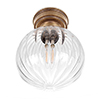 Putney Flush Ceiling Light in Antiqued Brass