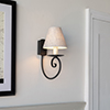 Single Scrolled Wall Light in Beeswax