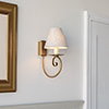 Single Scrolled Wall Light in Old Gold