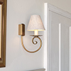 Single Scrolled Wall Light in Old Gold