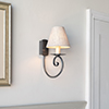Single Scrolled Wall Light in Polished