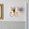 Double Scrolled Wall Light in Old Gold