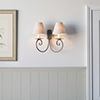 Double Scrolled Wall Light in Polished