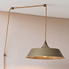 Balmoral Plug-In Pendant with Inline Switch in Antiqued Brass