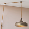 Exeter Plug-In Pendant in Antiqued Brass 