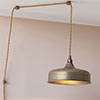 Exeter Plug-In Pendant in Antiqued Brass 