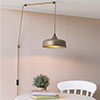 Exeter Plug-In Pendant with Inline Switch in Antiqued Brass