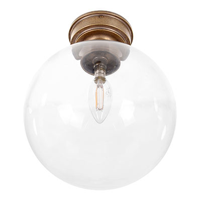 Holborn Flush Ceiling Light in Antiqued Brass