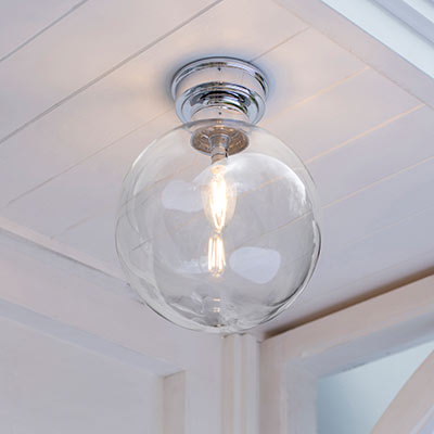 Holborn Flush Fitting Ceiling Light in Nickel