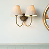 Double Saunton Bathroom Light in Antiqued Brass