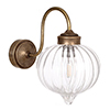 Mia Bathroom/Outdoor Wall Light in Antiqued Brass