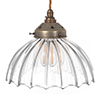 Shotley Fluted Pendant Light in Antiqued Brass