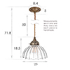 Shotley Fluted Pendant Light in Antiqued Brass