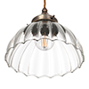 Shotley Fluted Pendant Light in Antiqued Brass