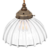 Shotley Fluted Pendant Light in Antiqued Brass