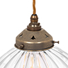 Shotley Fluted Pendant Light in Antiqued Brass