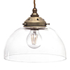 Shotley Glass Pendant Light in Antiqued Brass