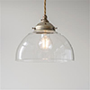 Shotley Glass Pendant Light in Antiqued Brass