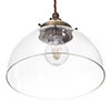 Shotley Glass Pendant Light in Antiqued Brass