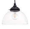 Shotley Glass Pendant Light in Matt Black