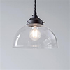 Shotley Glass Pendant Light in Matt Black