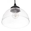 Shotley Glass Pendant Light in Matt Black