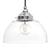 Shotley Glass Pendant Light in Nickel