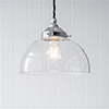 Shotley Glass Pendant Light in Nickel