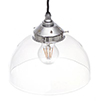 Shotley Glass Pendant Light in Nickel