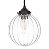 Putney Glass Pendant Light in Matt Black