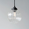 Putney Glass Pendant Light in Matt Black