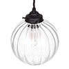 Putney Glass Pendant Light in Matt Black