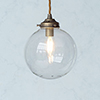 Compton Glass Pendant Light in Antiqued Brass