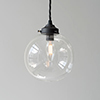 Compton Glass Pendant Light in Matt Black